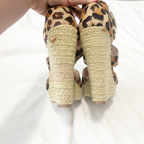 Steve Madden Kloudd calf hair leopard wedge strappy heels size 10 - Picture 4 of 9